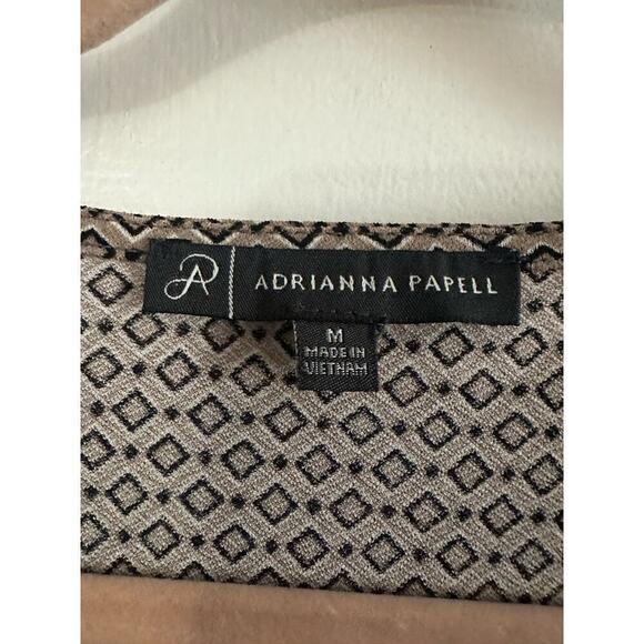 ADRIANNA PAPELL Diamon Check Pattern Wrap Front Smock Shoulder Blouse - Medium - Picture 2 of 4